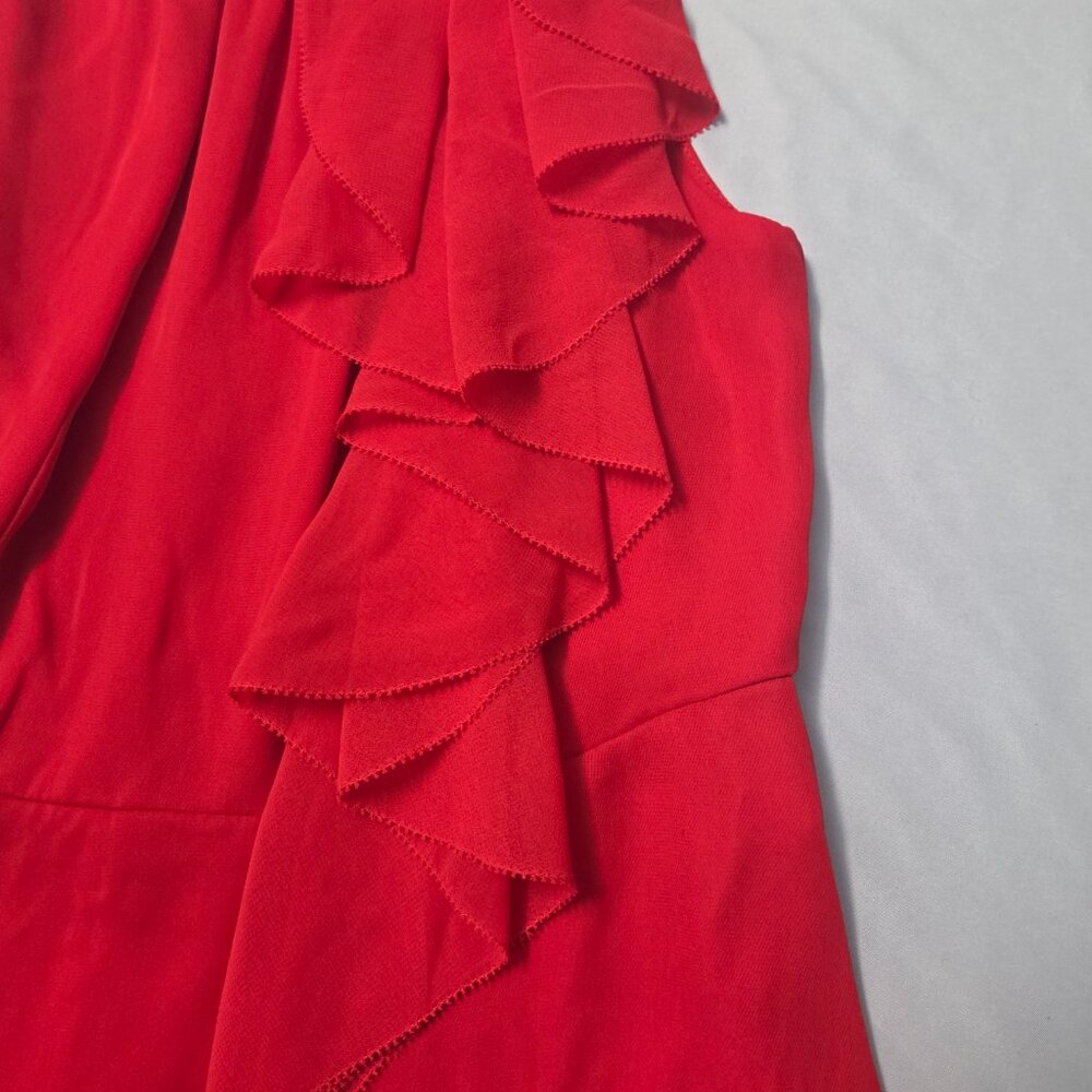 White House BM-Bold & Chic Red Ruffle Blouse–Perfect‎ for Any Occasion SIZE 00P - Picture 3 of 6